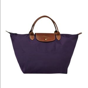 Longchamp Le Pliage Top Handle Medium in Bilberry
